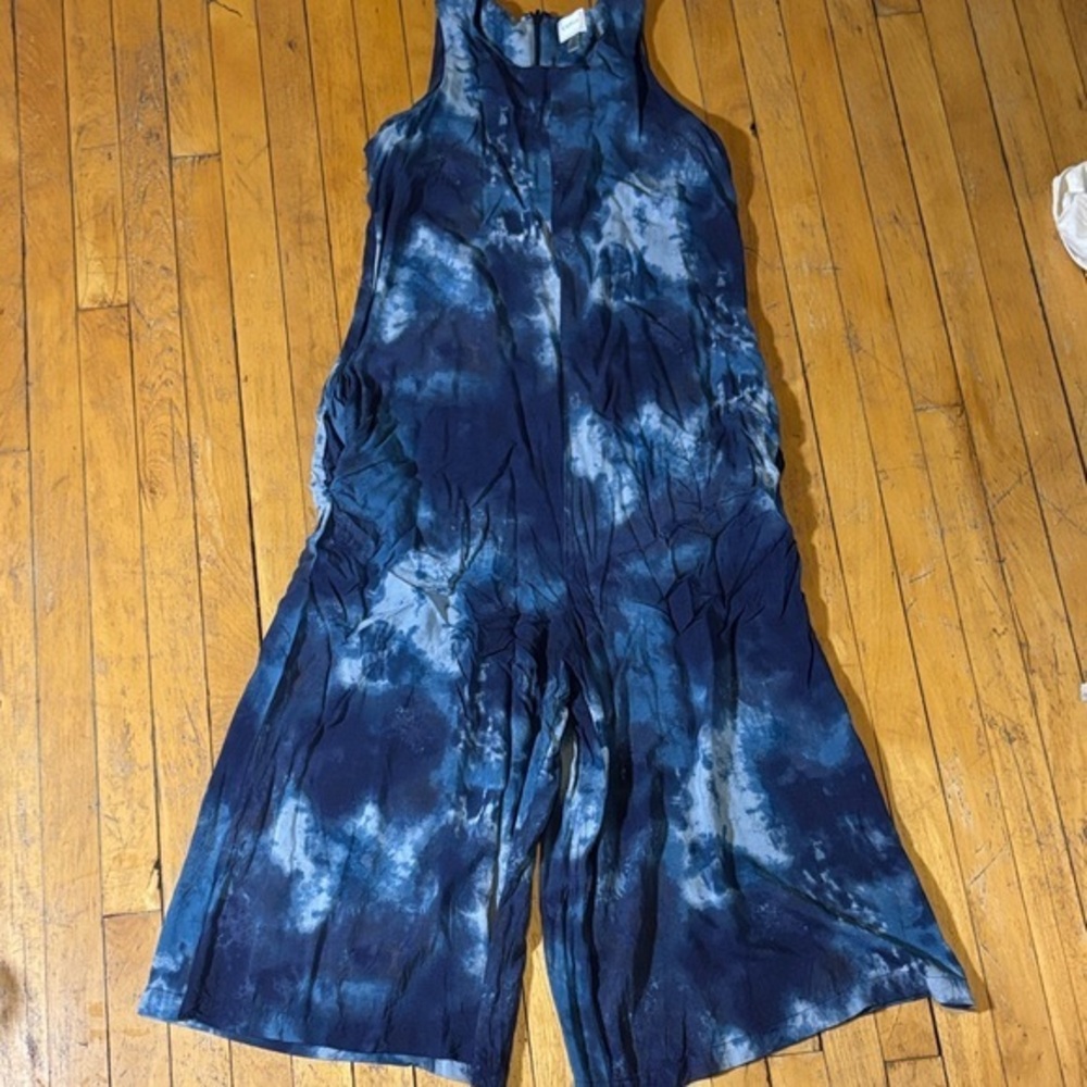 Cupio Blue and White Tie-Dye Jumpsuit